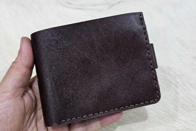 پیشکیف پول جیبی سه لت چرم گاوی و دستدوز