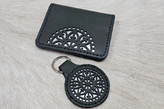 ست جاکارتی و جاسوئیچی چرمی