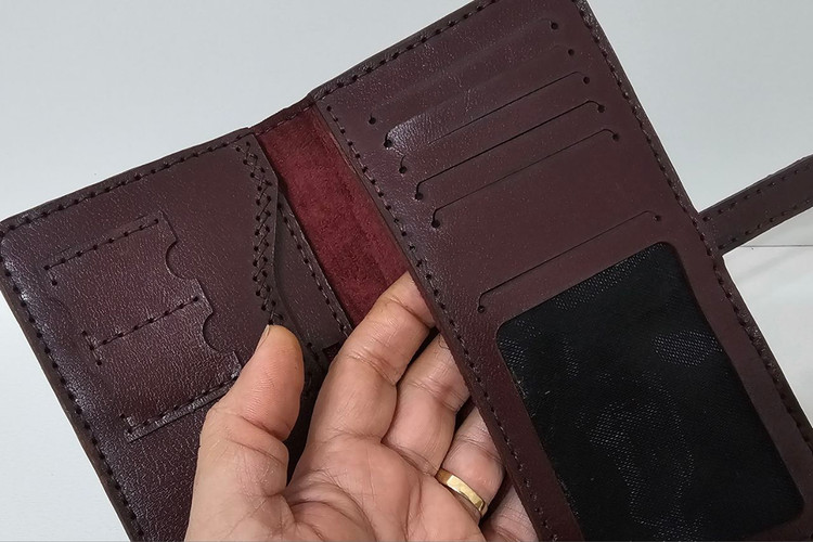 کیف پول چرم گاوی و دستدوز