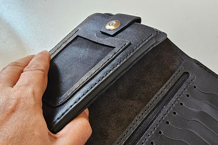 کیف پول کتی چرم گاوی و دستدوز