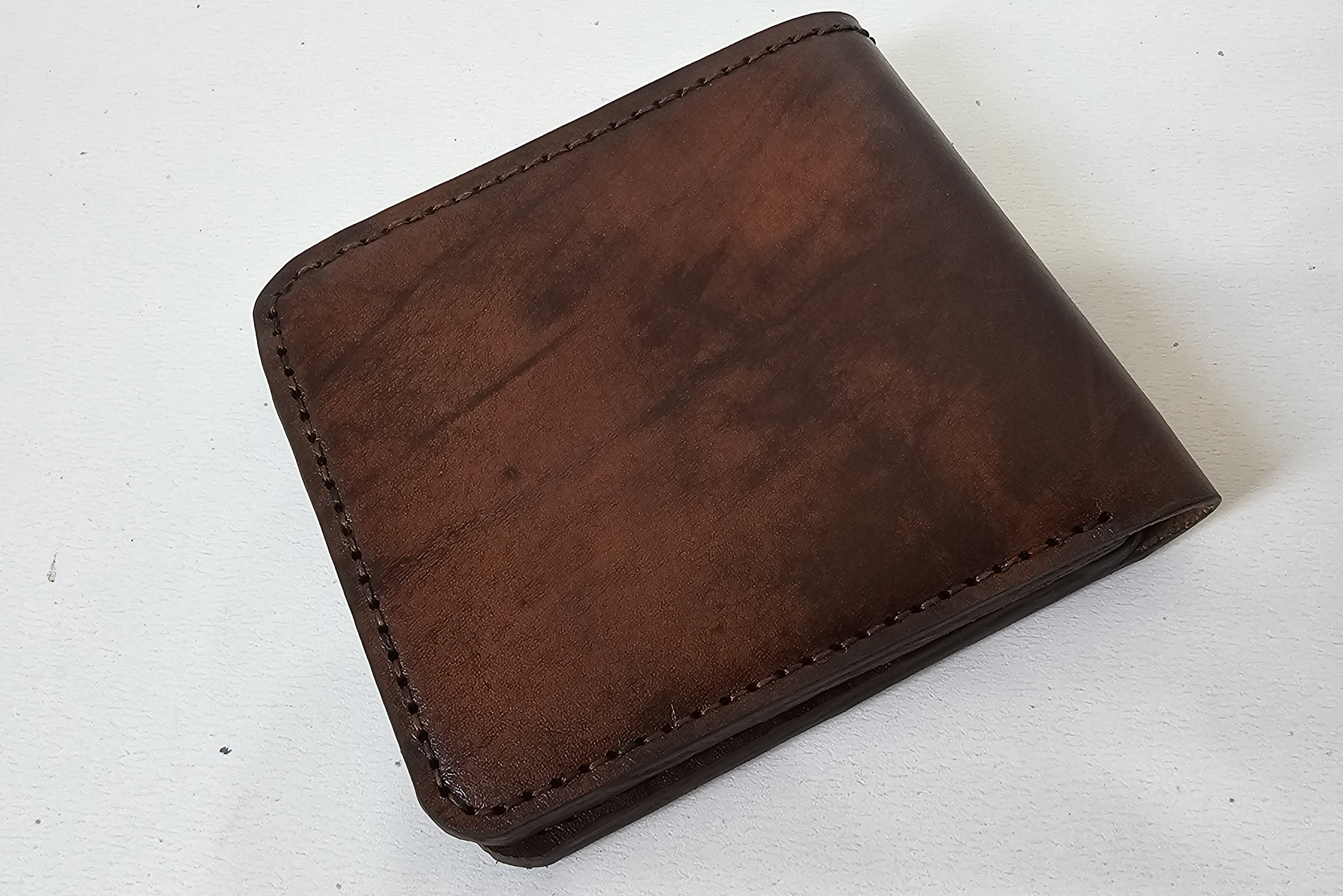کیف پول جیبی چرم گاوی دسترنگ و دستدوز